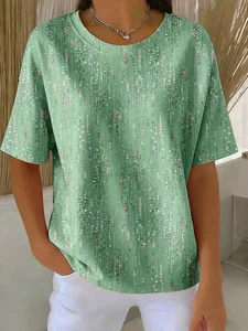 Image of Regular Fit Casual Cotton Abstract T-Shirt