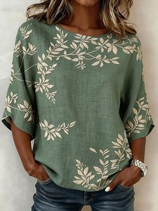 Image of Loose Cotton And Linen Vintage Shirt