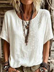 Image of Floral Crew Neck Vintage T-Shirt