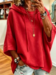 Image of Women's Loose Casual Hooded Sweatshirt