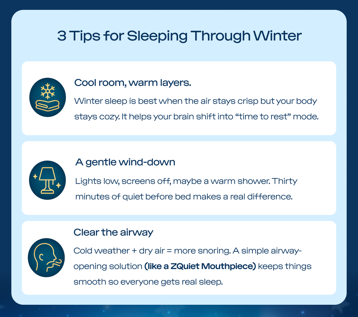 ✨ 3 Tips for Sleeping Through Winter Nights