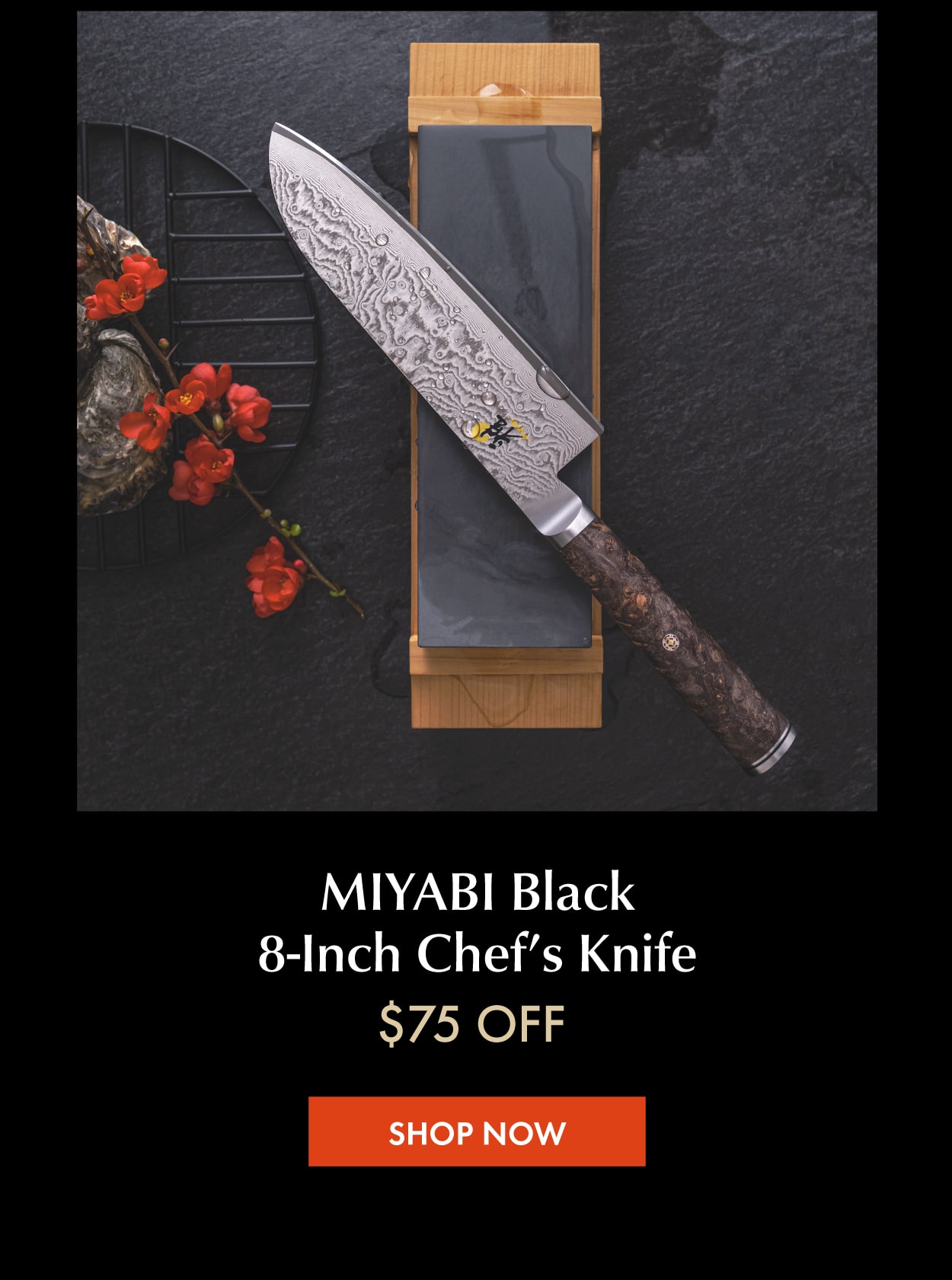 MIYABI Black Chef's Knife—now $75 off