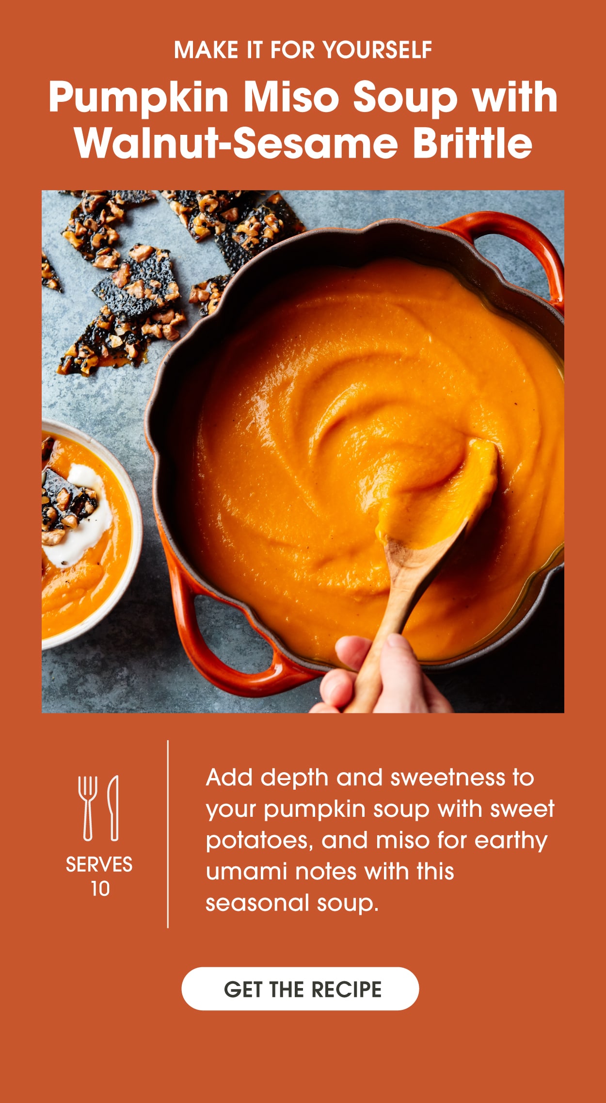 Get the Recipe: Pumpkin Miso Soup with Walnut-Sesame Brittle