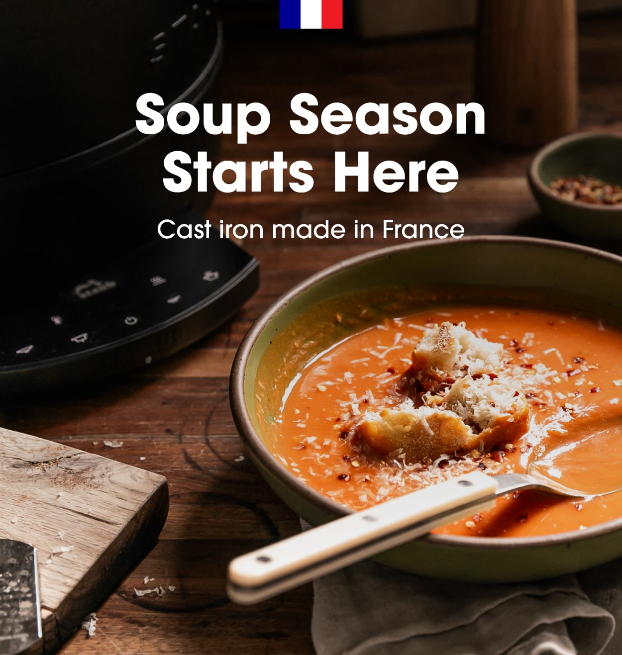 Soup Season Starts with STAUB—Cast iron made in France.