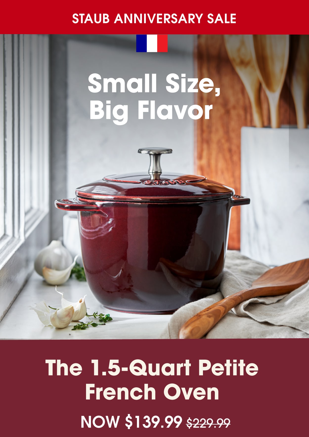 STAUB Anniversary Sale Highlight: 1.5-Quart Petite French Oven Now $139.99