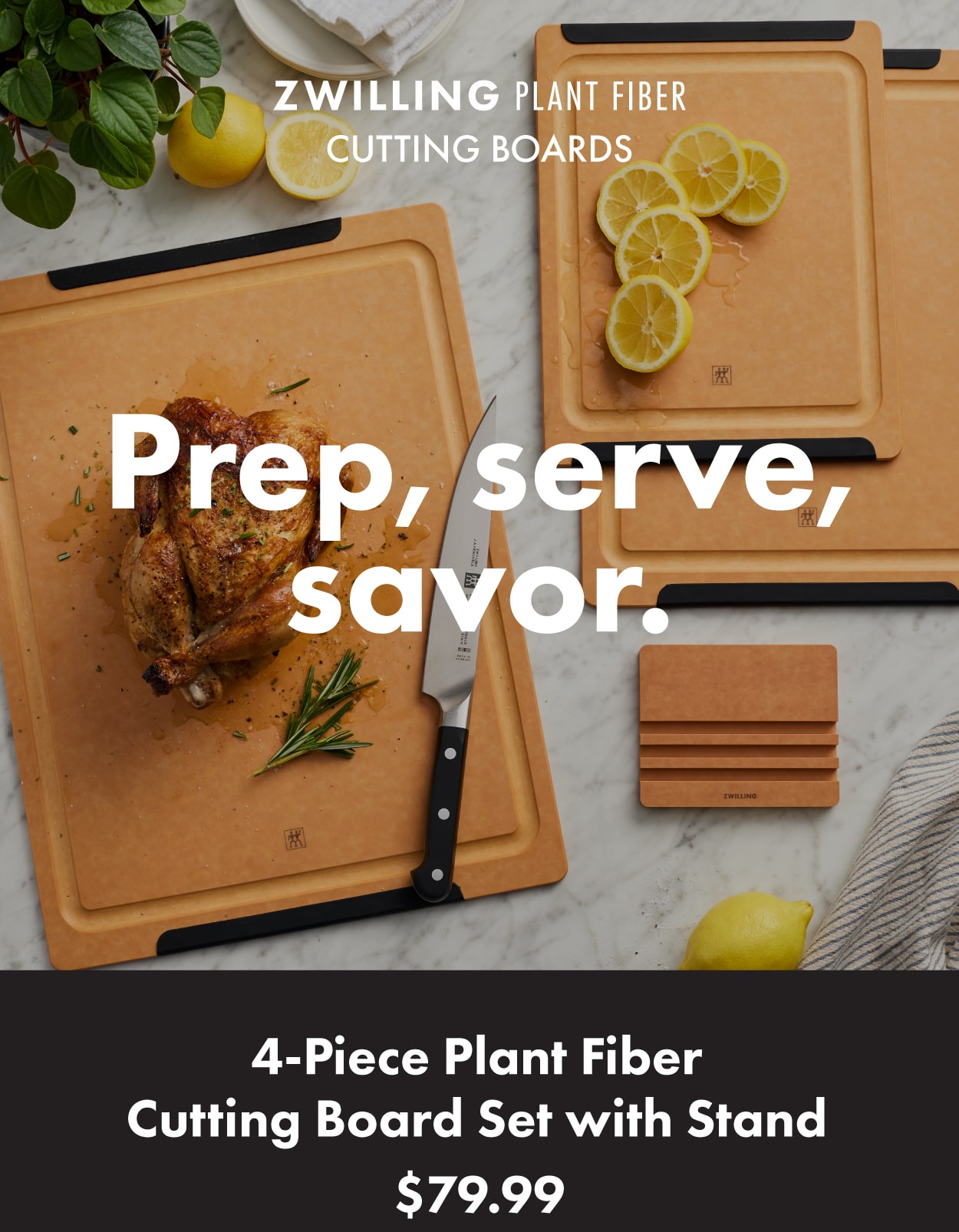 Prep, serve, and savor with ZWILLING Plant Fiber Cutting Boards