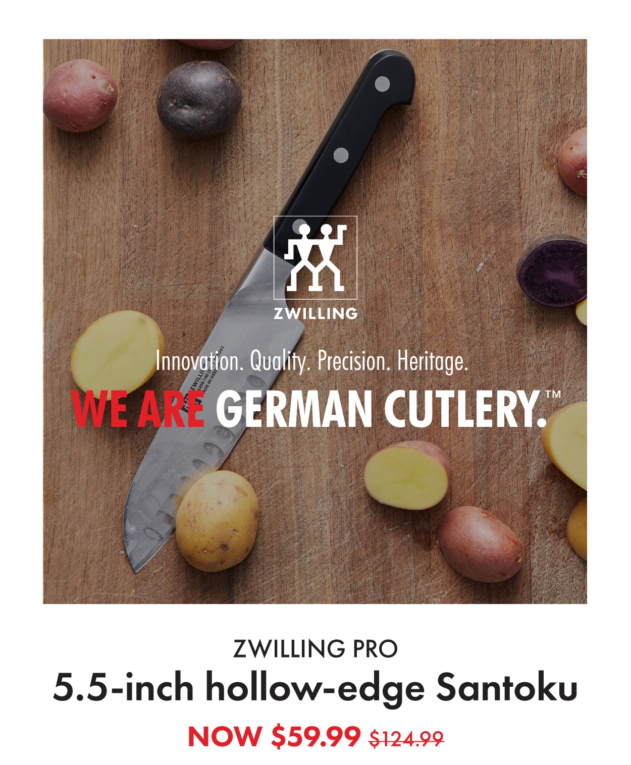 We Are German Cutlery. The PRO 5.5-Inch Hollow-Edge Santoku