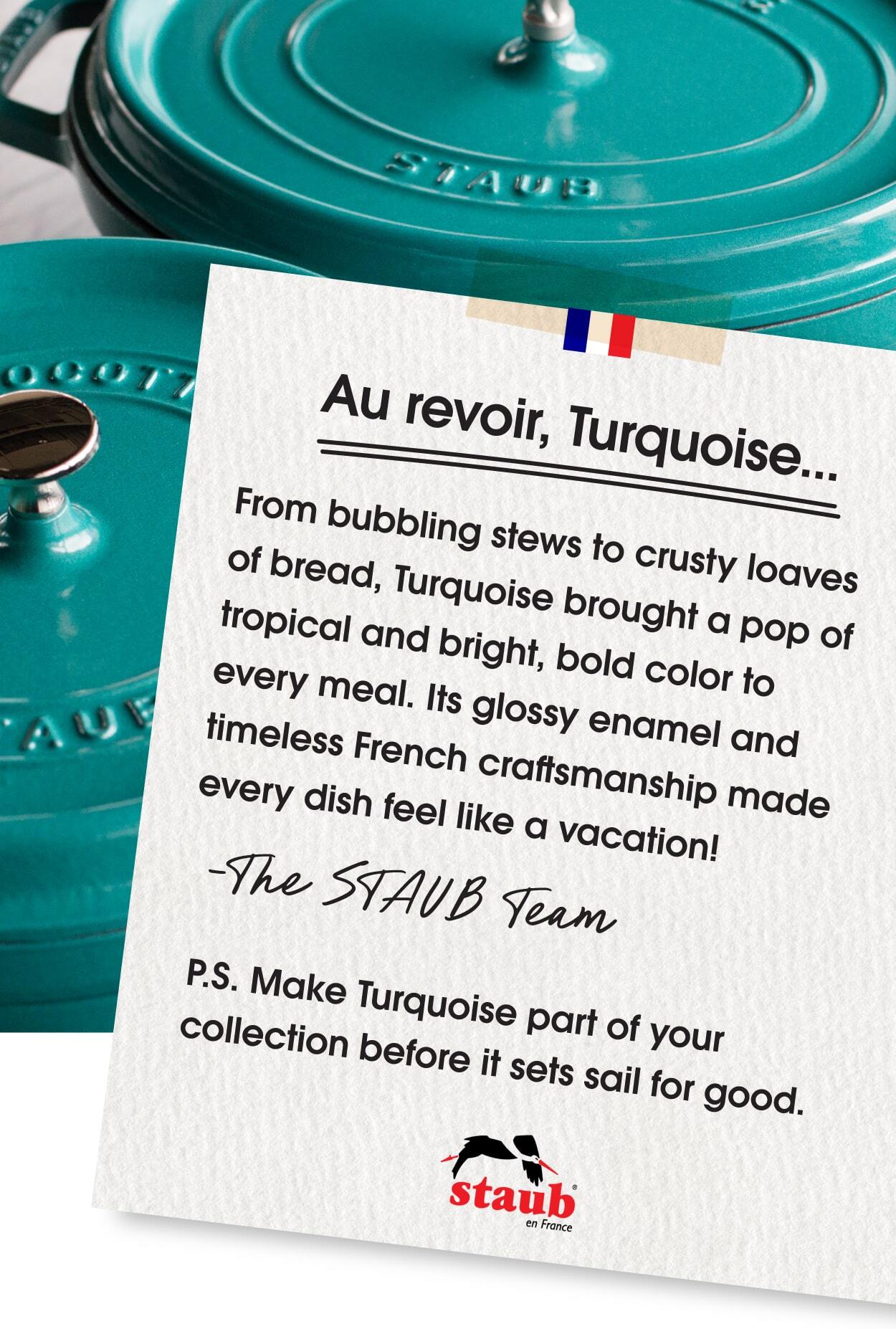 Say goodbye to the tropical and bright color, Turquoise.