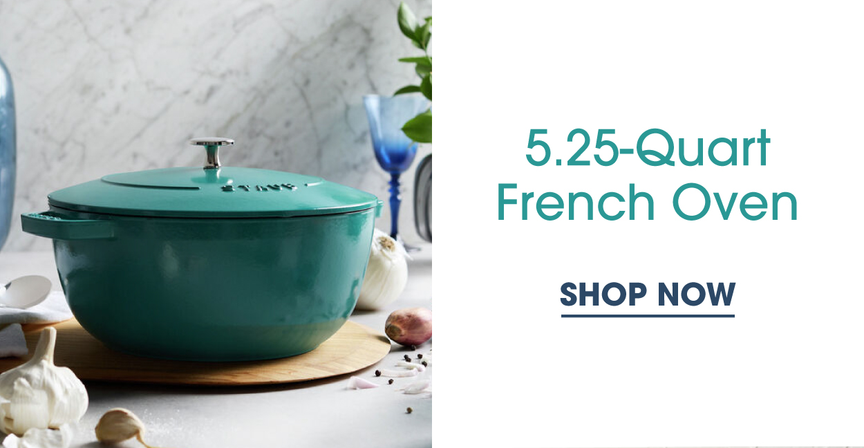 5.25-Quart French Oven: Rounded sides for easy stirring.