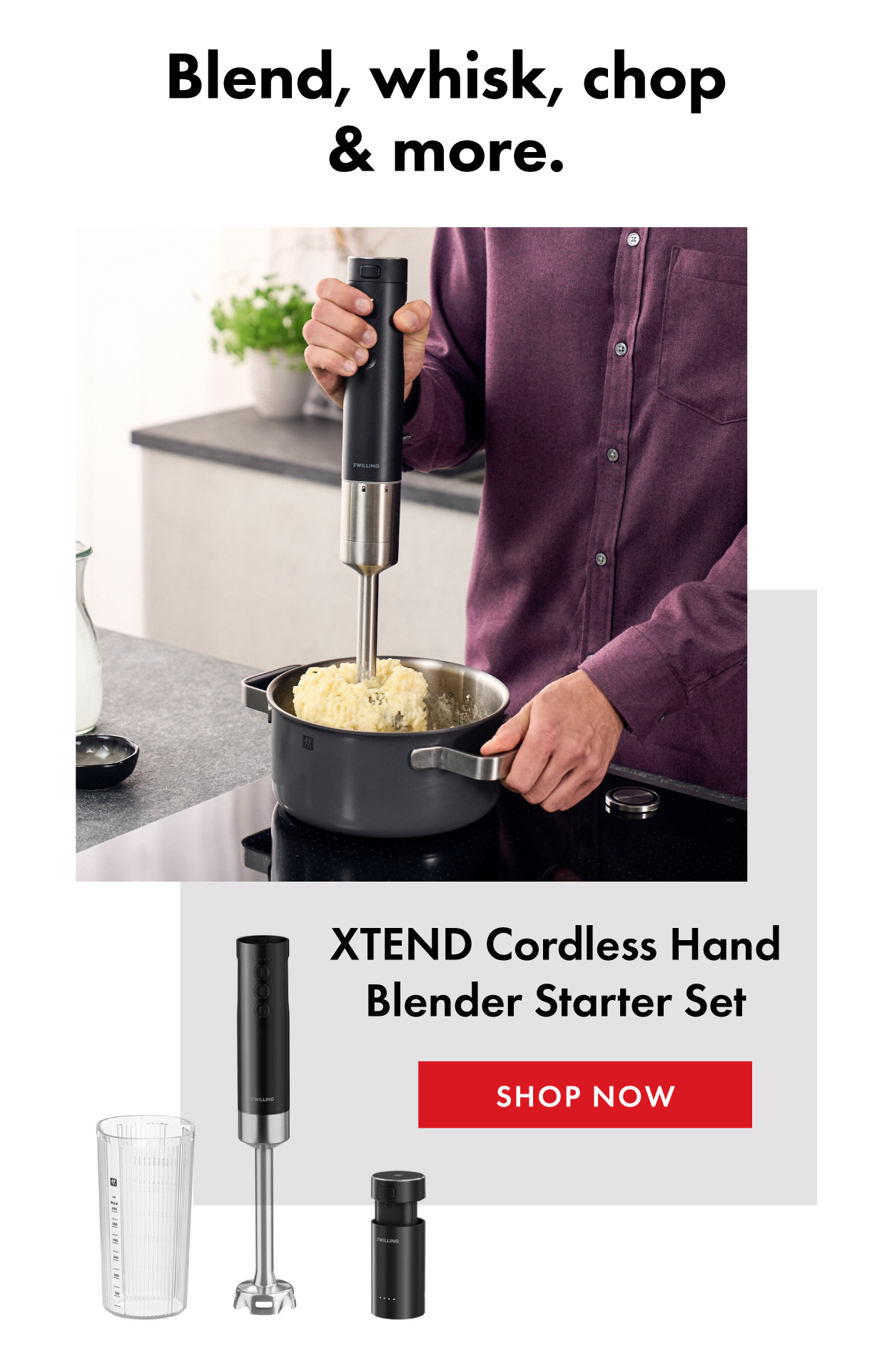 XTEND Cordless Hand Blender Starter Set