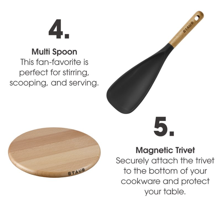 Multi spoon, and magnetic trivet.