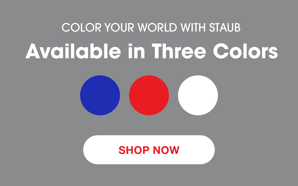 Available in three bestselling colors: Blue, cherry, and white.
