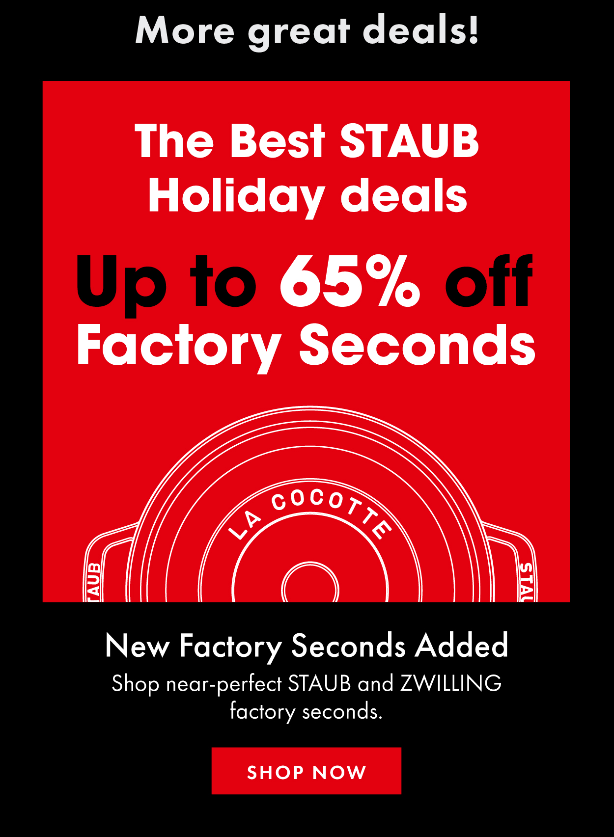 Cyber Week Deal: Up to 65% Off New Factory Seconds