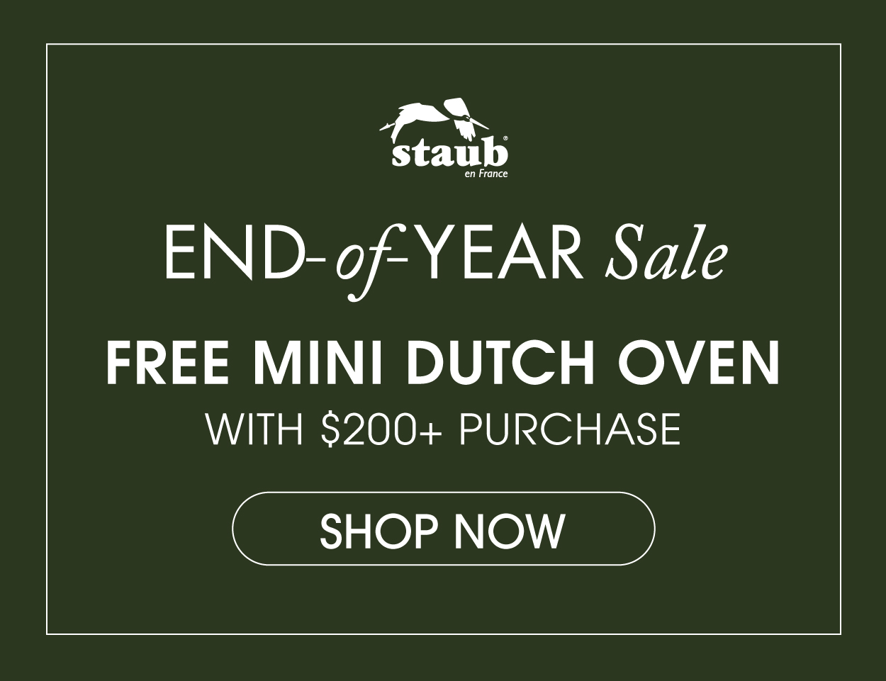 Free Mini Dutch Oven with $200 Purchase