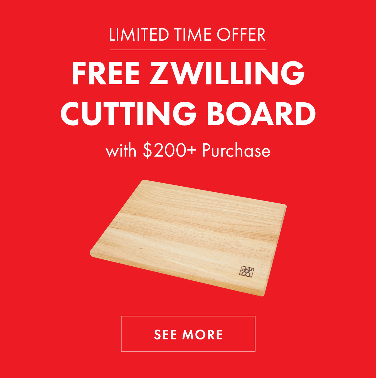 FREE Cutting Board with $200 Purchase