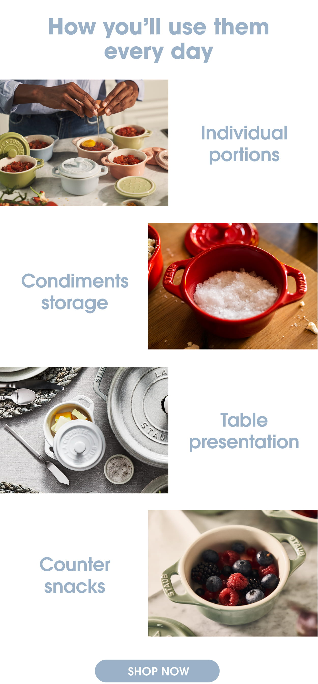 Perfect for: Individual portions, condiments, table butter, and counter snacks.