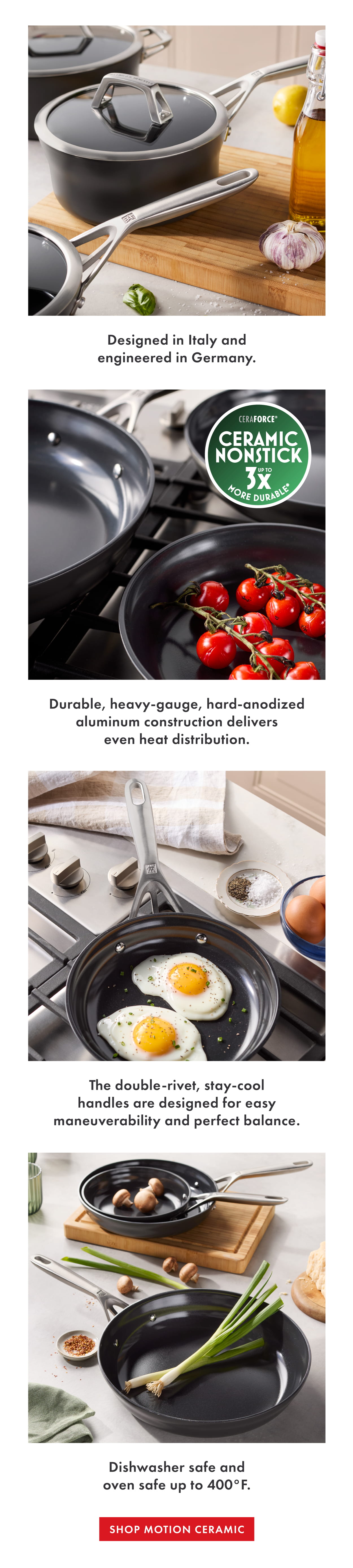 ZWILLING Motion Ceramic: aluminum core, classic black exterior, double-rivet.