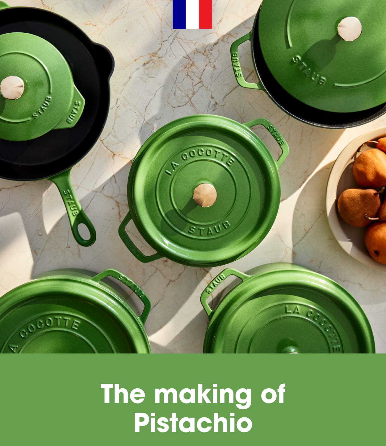 The making of our newest color, STAUB Pistachio.